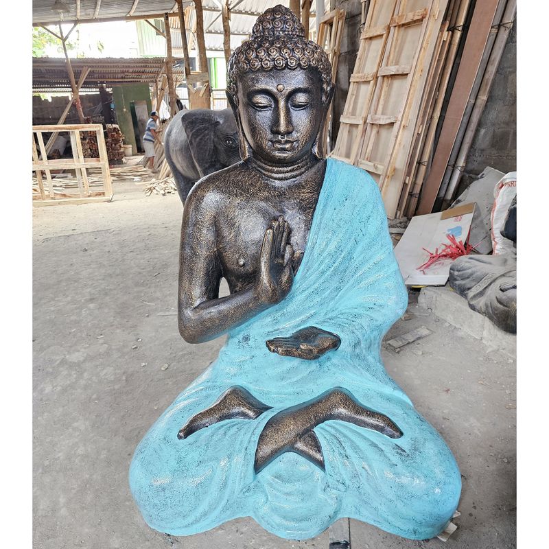 Velký Turquoise & Kamenný Buddha - Meditace na Stupě - 1.5m