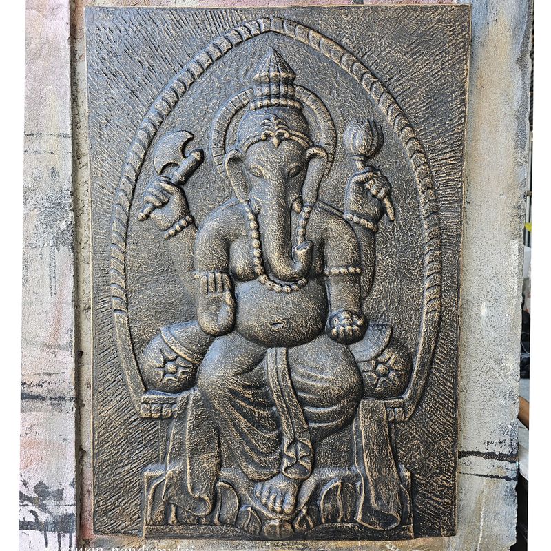 Velký Rám - Antický Reliéf Ganpati- 0.7x1m
