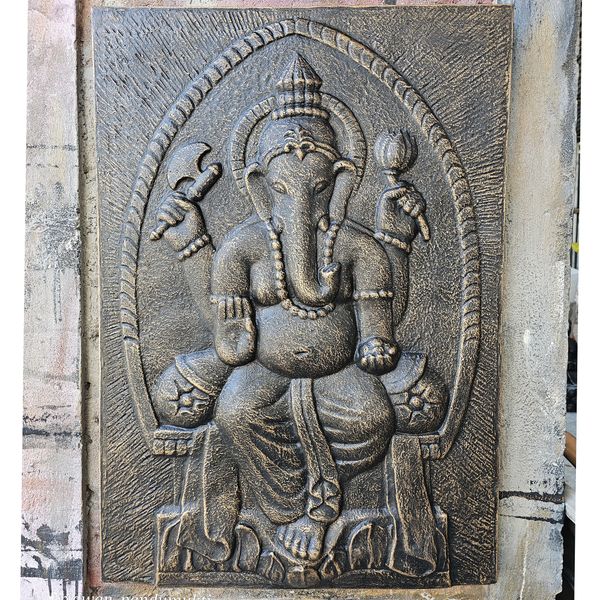 Velký Rám - Antický Reliéf Ganpati- 0.7x1m