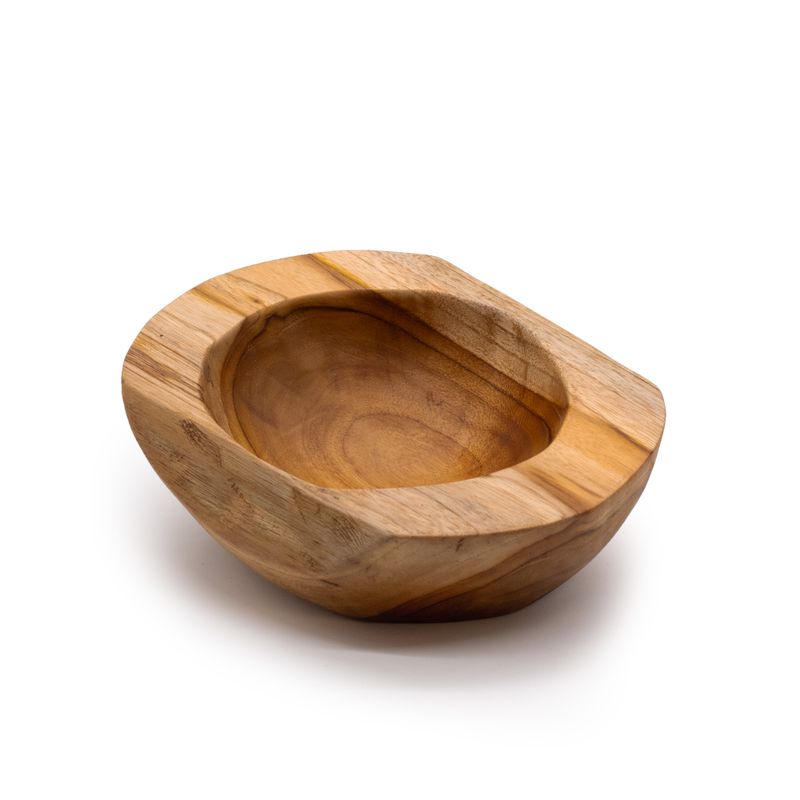 Středně Velká Mísa z Teakového Dřeva Přírodního Tvaru - 20x7cm