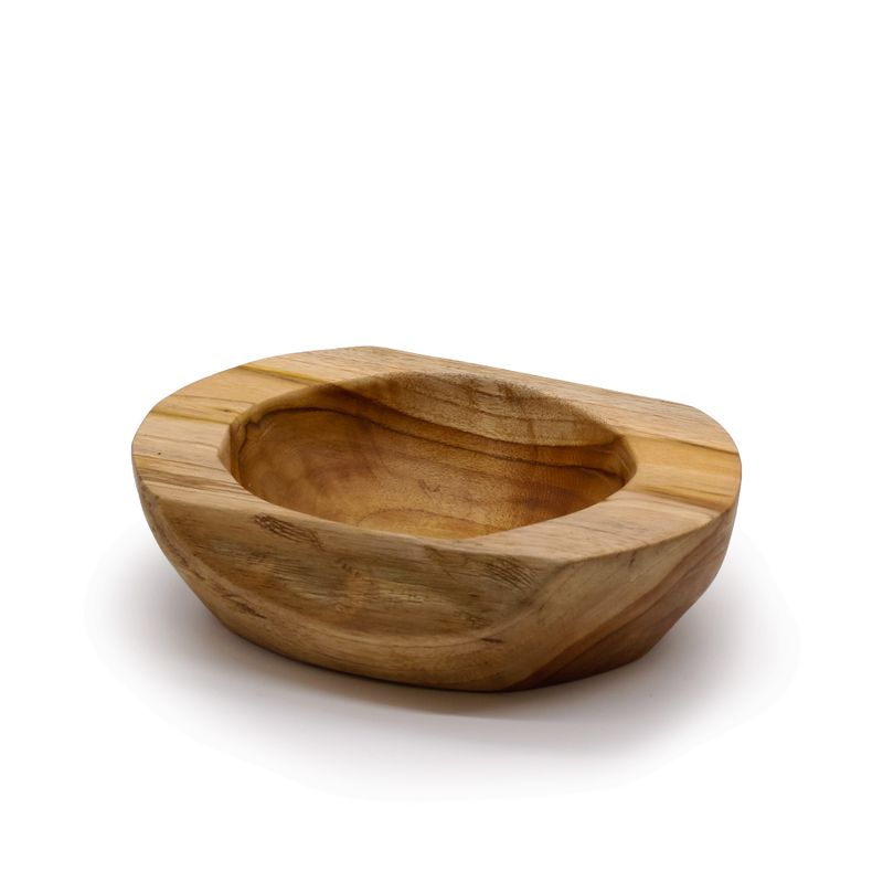 Středně Velká Mísa z Teakového Dřeva Přírodního Tvaru - 20x7cm