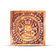 Čtvercový Dekorativní Dřevěný Buddha Panel 40x40cm