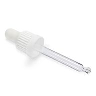 Bílá T/E Skleněná Pipeta pro 50ml Lahvičku s Kapátkem 18mm