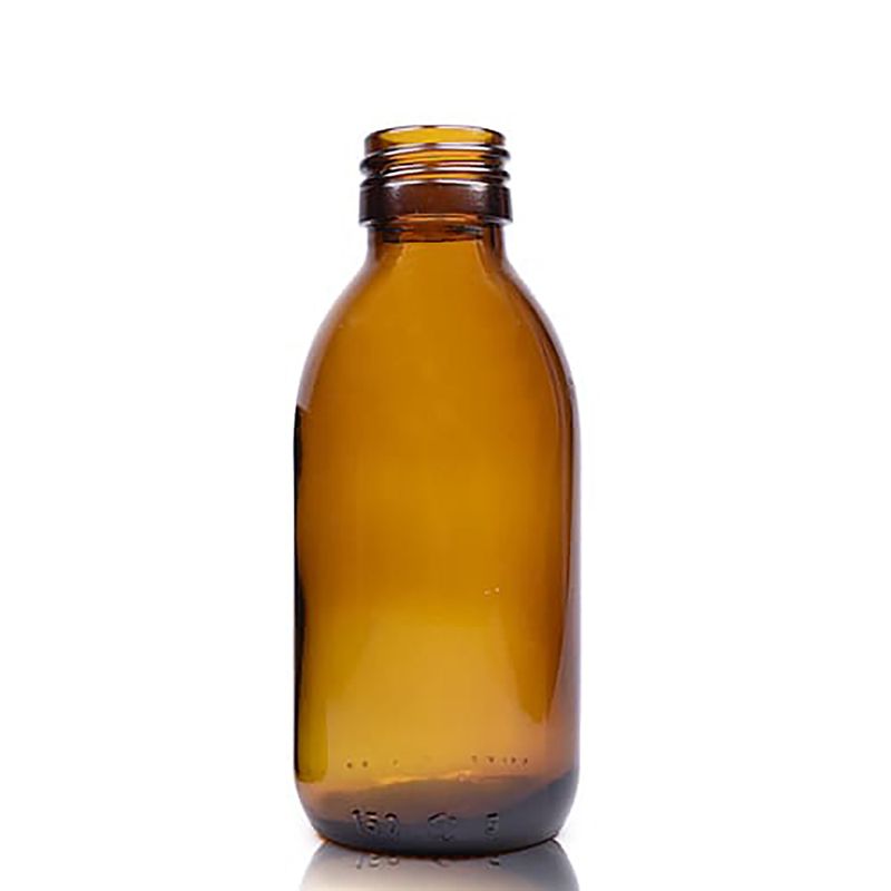 150ml Jantarová Skleněná Lékovka - Bez Uzávěru