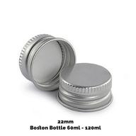 Uzávěr pro Jantarovou Bostonskou Lahev (120ml) - Hliníkový Silver 22mm