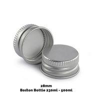 Uzávěr pro Jantarovou Bostonskou Lahev (pro 230ml & 500ml) - Hliníkový Silver 28mm