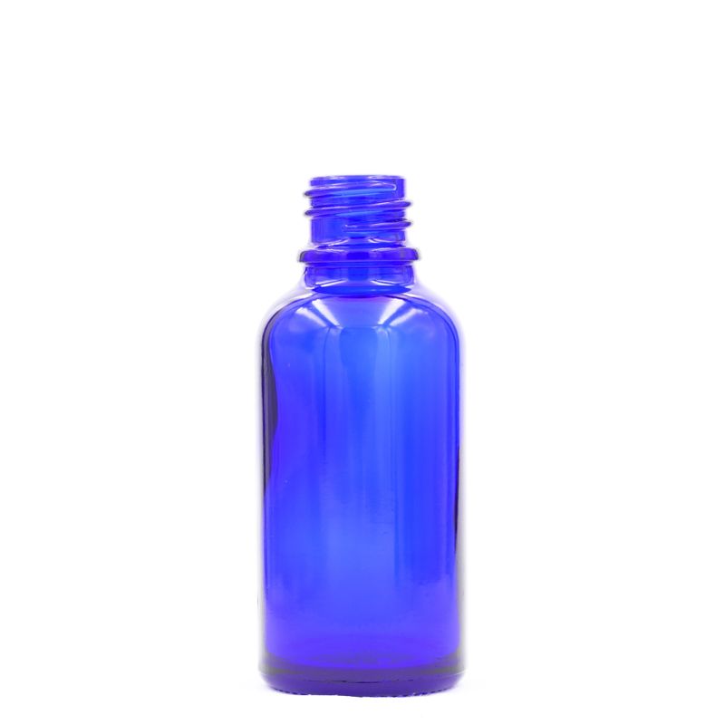 15ml Modrá Skleněná Lahvička - Bez Uzávěru