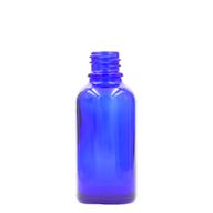 15ml Modrá Skleněná Lahvička - Bez Uzávěru