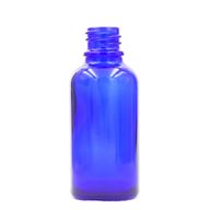 50ml Modrá Skleněná Lahvička - Bez Uzávěru
