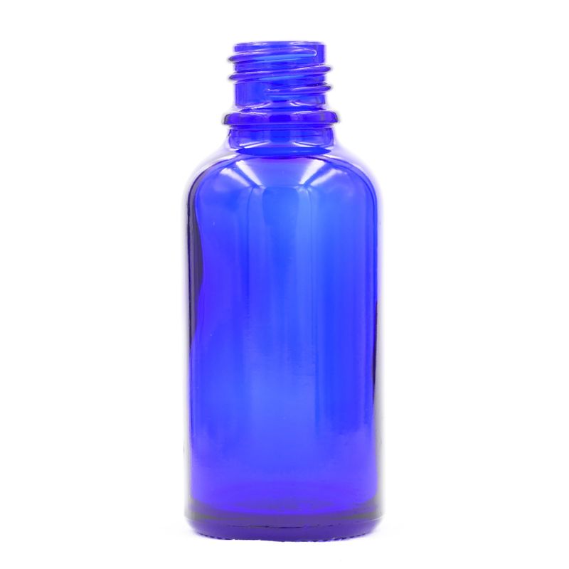 100ml Modrá Skleněná Lahvička - Bez Uzávěru