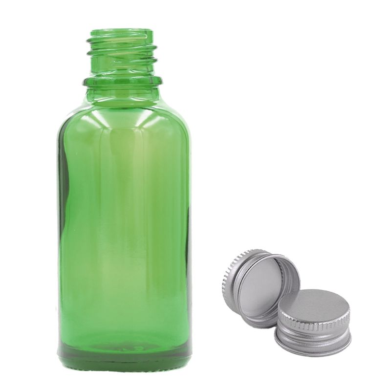 100ml Zelená Skleněná Lahvička - Bez Uzávěru