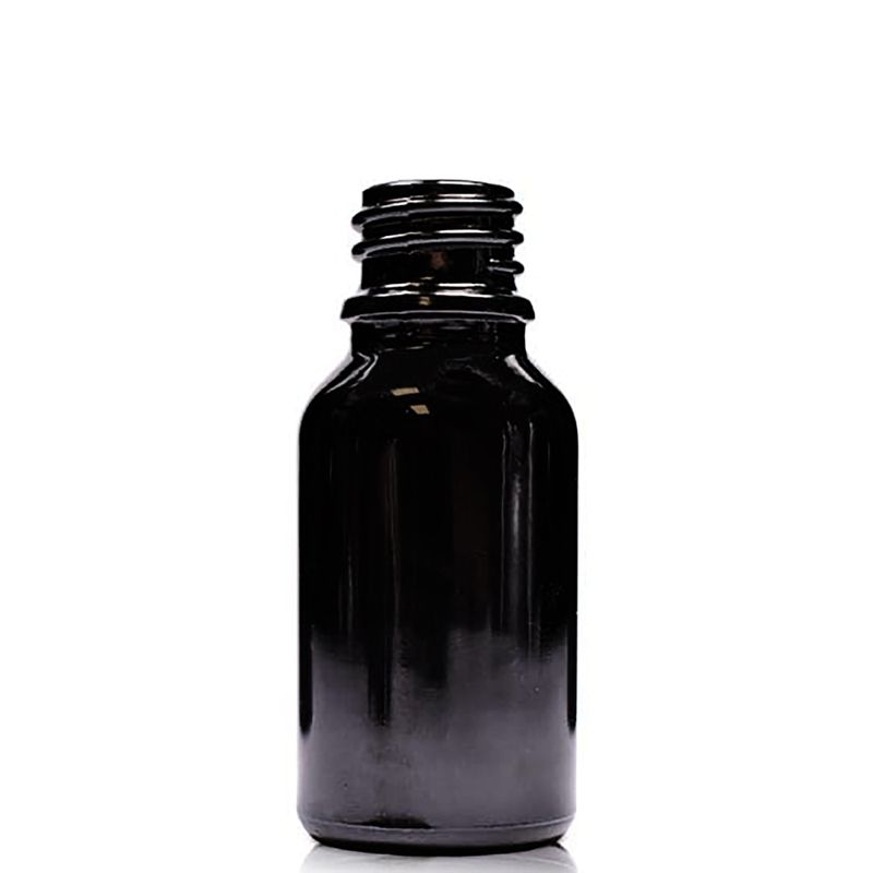15ml Skleněná Lahvička z Černého Skla - Bez Uzávěru