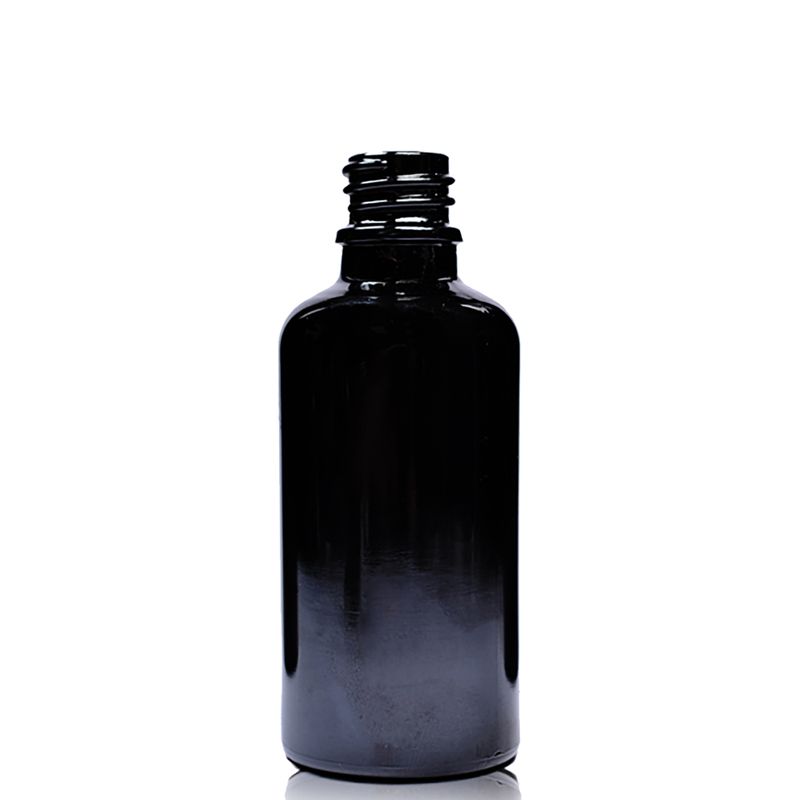 30ml Skleněná Lahvička z Černého Skla - Bez Uzávěru