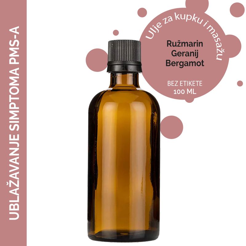 Masážní Olej - Premenstruační Syndrom - 100 ml - Bez Etikety