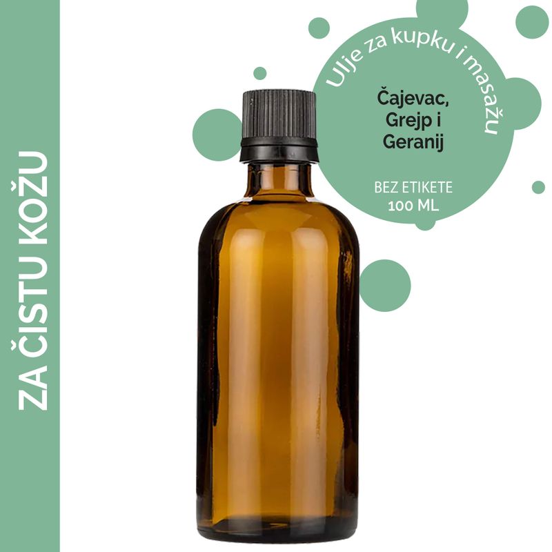 Masážní Olej - Čistá Pokožka - 100 ml - Bez Etikety