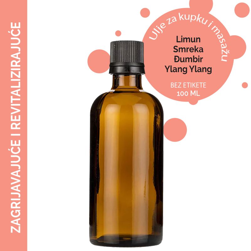 Masážní Olej - Hřejivá a Povzbudivá Směs - 100 ml - Bez Etikety