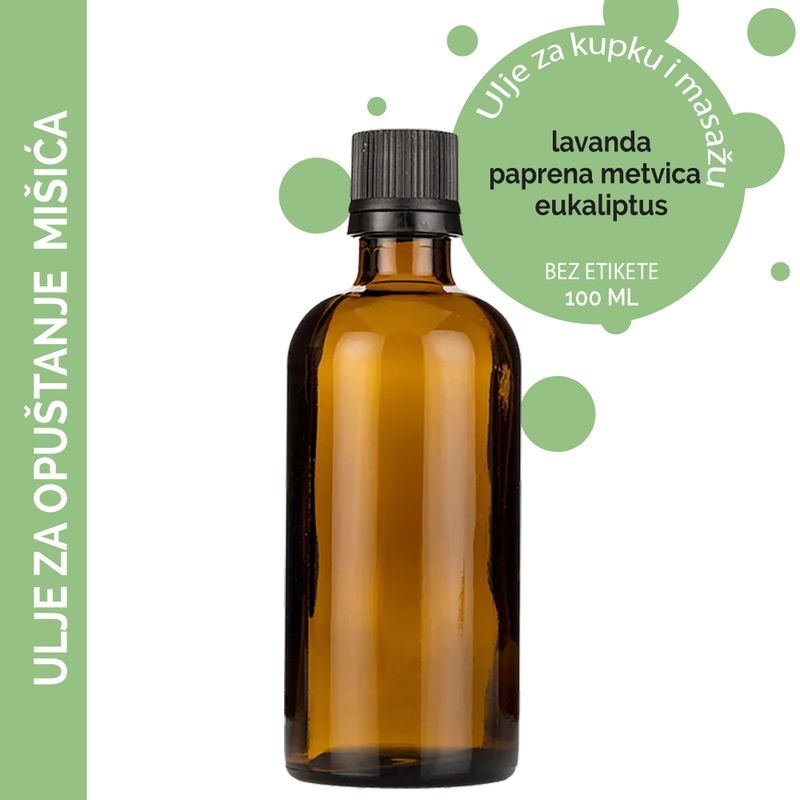 Masážní Olej na Uvolnění Svalů - 100 ml - Bez Etikety