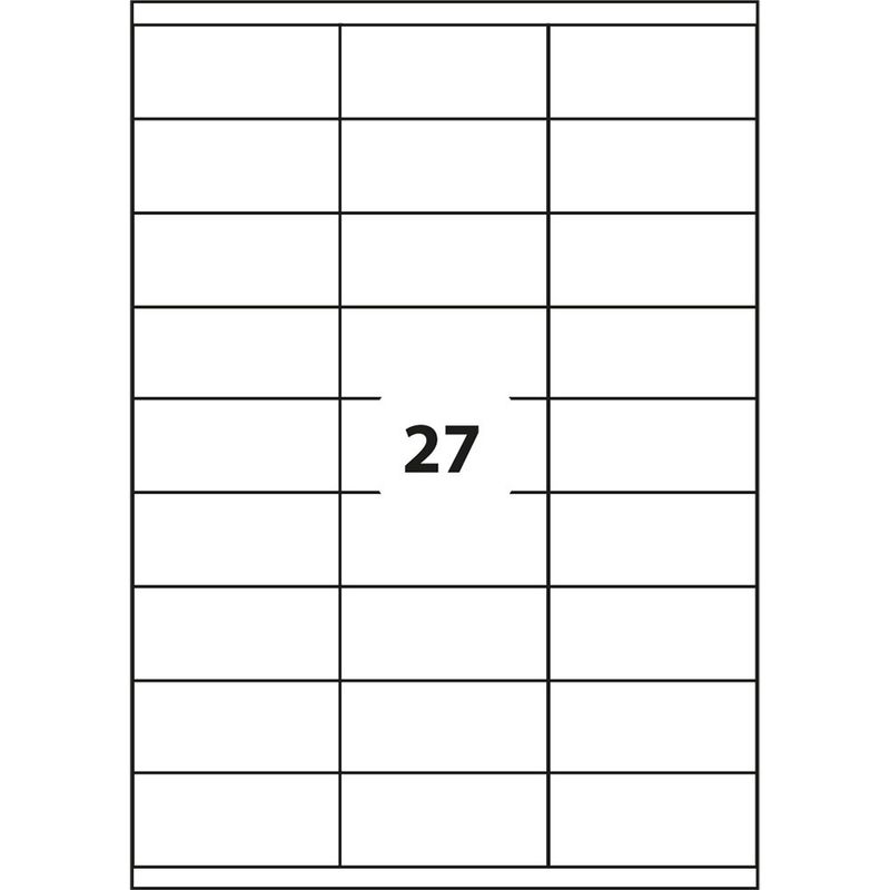 Tisk etikety 63,5x29,6 bílé /27 et./balení 100 listů