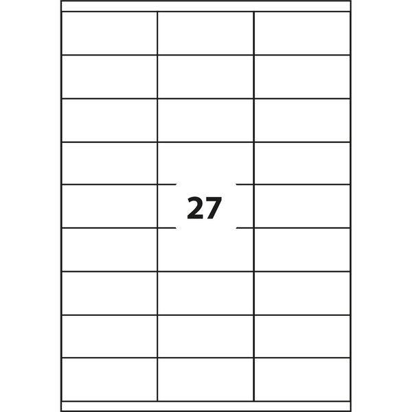Tisk etikety 63,5x29,6 bílé /27 et./balení 100 listů