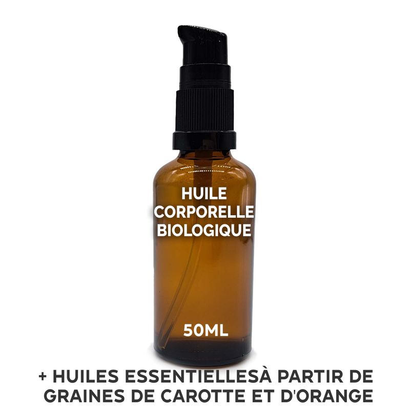 Organický Tělový Olej 50ml - Mrkev & Pomeranč - Bez Etikety