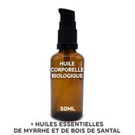 Organický Tělový Olej 50ml - Santalové Dřevo & Myrha - Bez Etikety