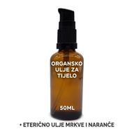 Organický Tělový Olej 50ml - Mrkev & Pomeranč - Bez Etikety