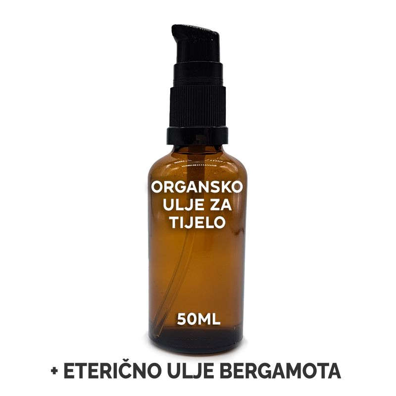 Organický Tělový Olej 50ml - Bergamot - Bez Etikety