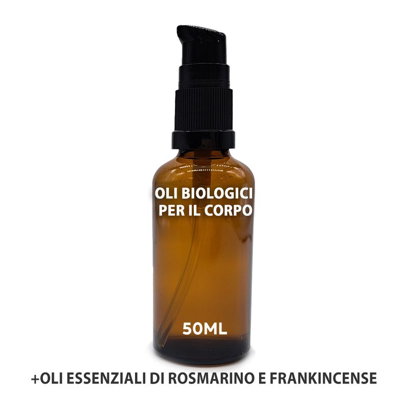 Organický Tělový Olej 50ml - Rozmarýn & Frankincense - Bez Etikety