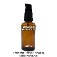 Organický Tělový Olej 50ml - Mrkev & Pomeranč - Bez Etikety