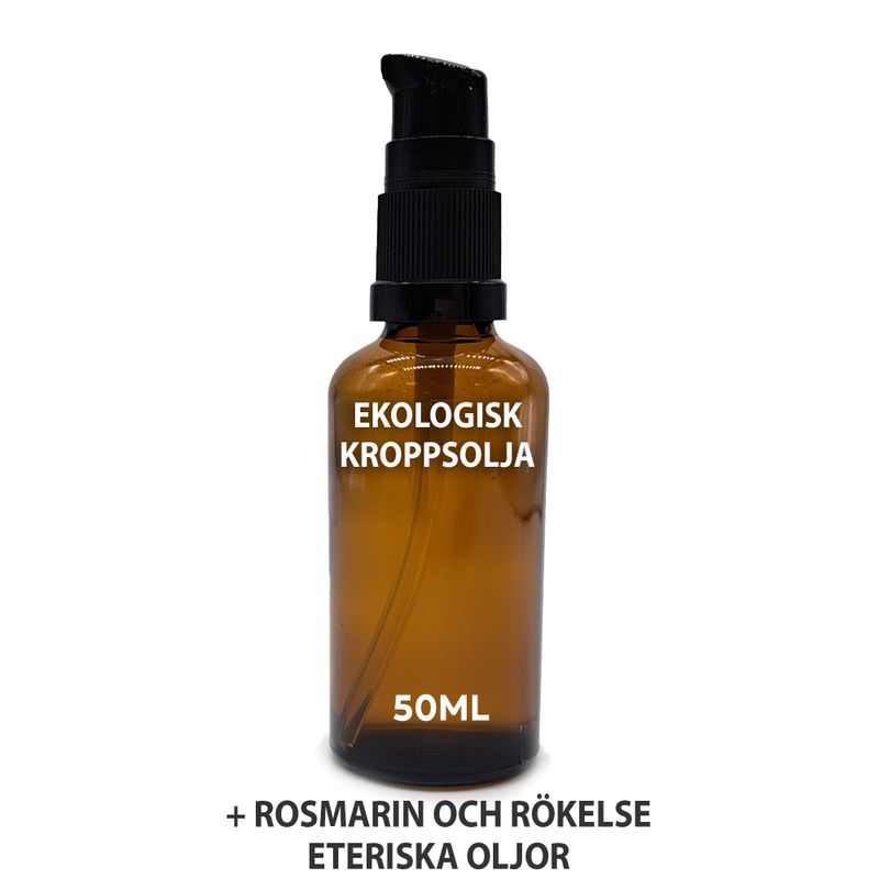 Organický Tělový Olej 50ml - Rozmarýn & Frankincense - Bez Etikety
