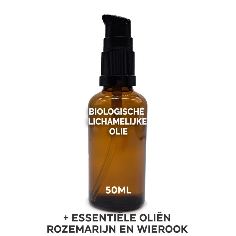 Organický Tělový Olej 50ml - Rozmarýn & Frankincense - Bez Etikety