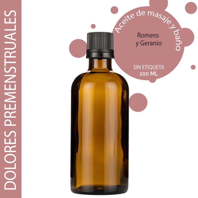Masážní Olej - Premenstruační Syndrom - 100 ml - Bez Etikety