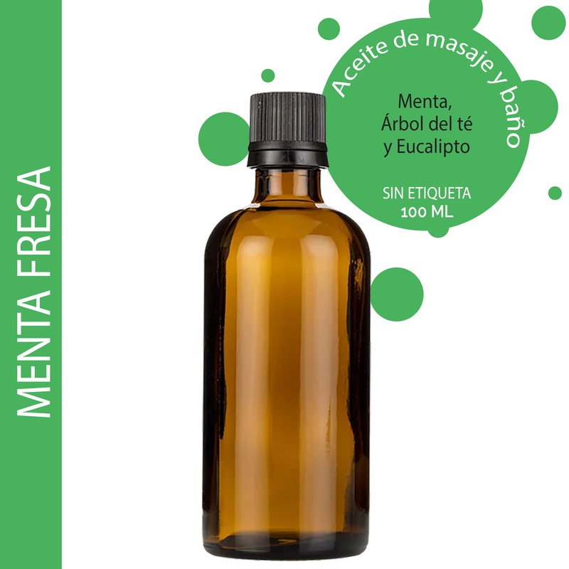 Masážní Olej - Svěží Máta - 100 ml - Bez Etikety