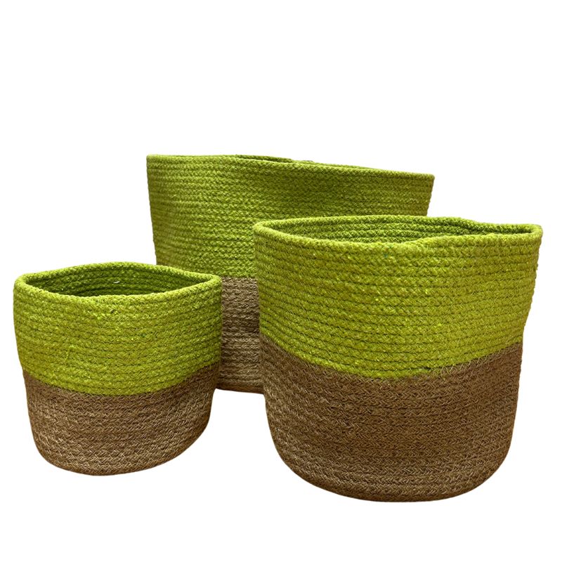 Malý úložný koš z bavlněné/jutové šňůry 15×15 cm – Pistáciová