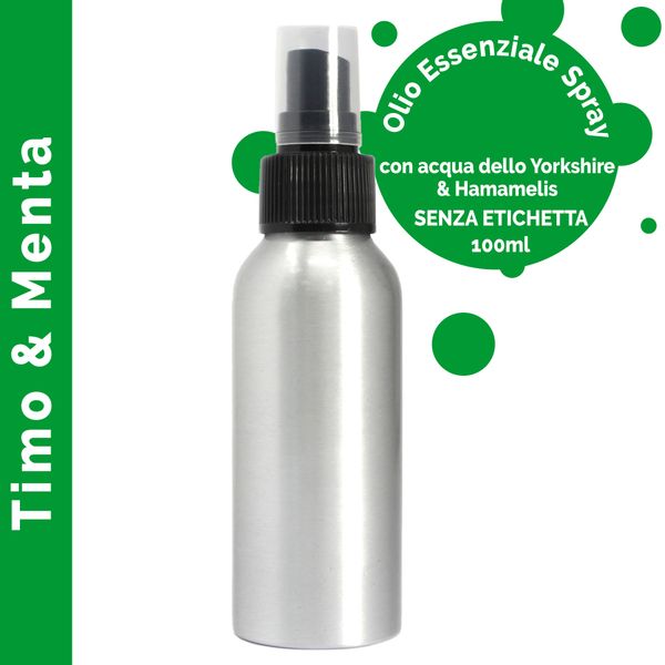 100ml Rozrašovač s Esenciálními Oleji - Tymián & Máta - bez Etikety