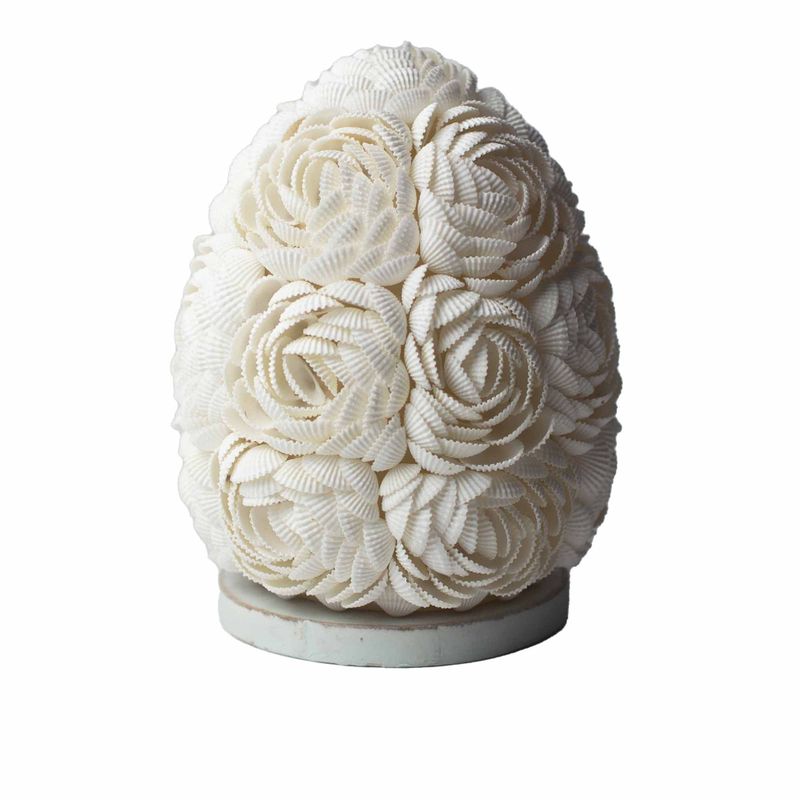 Boho Lampa z Mořských Mušlí - Ovál z Růží - 15cm
