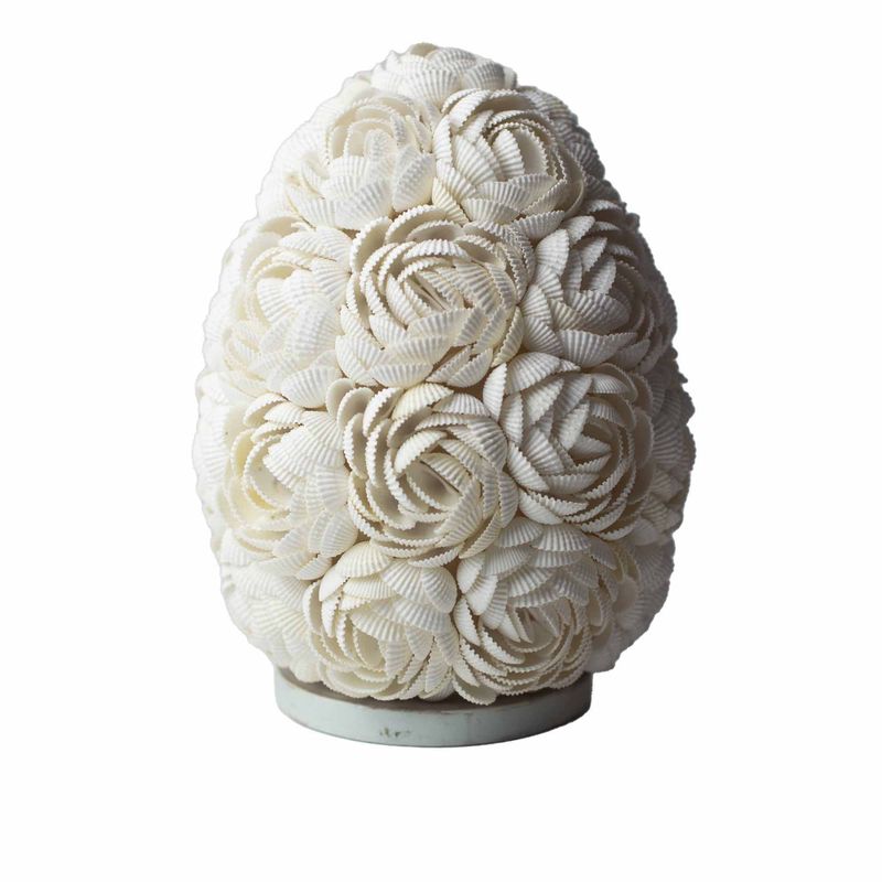 Boho Lampa z Mořských Mušlí - Ovál z Růží - 20cm