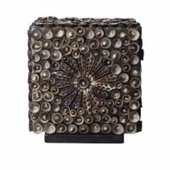 Boho Lampa z Mořských Mušlí - Kostka Čokoládový Twist - 15cm
