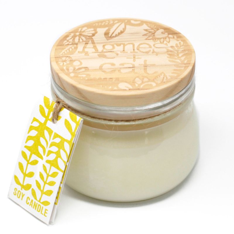 180g Sójová Svíčka v Uzavíratelné Sklenici - Dárkové Balení - Citrus