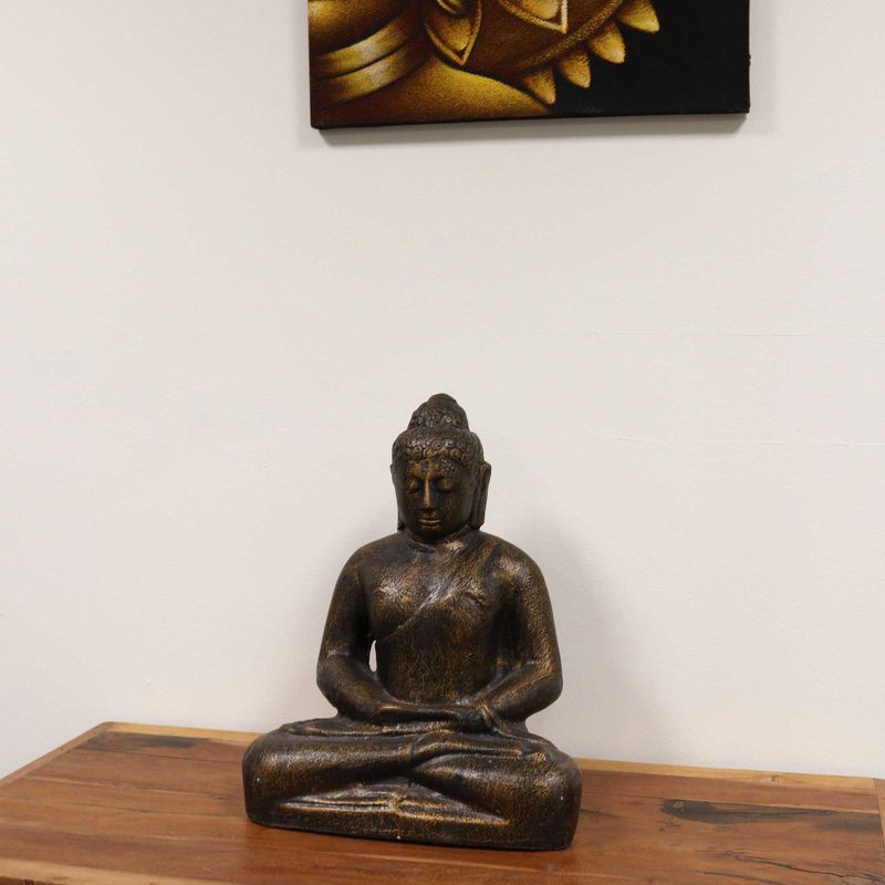 Střední Buddha - Klasický Antický Zlatý - 0.5m