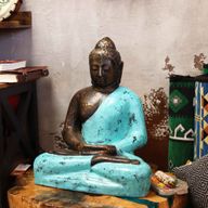 Střední Buddha - Klasický Tyrkysový & Kamenný - 0.5m