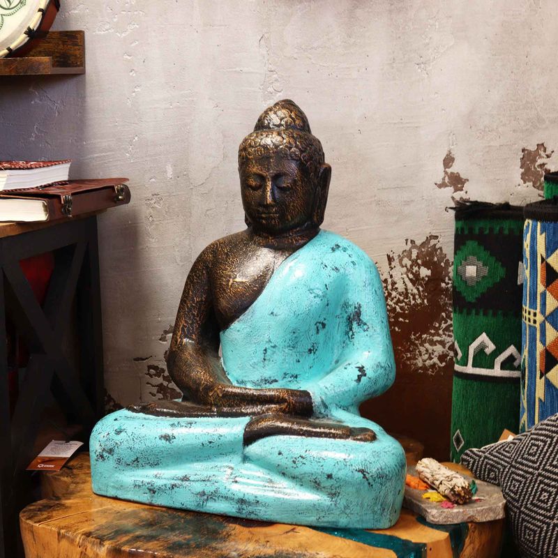 Střední Buddha - Klasický Tyrkysový & Kamenný - 0.5m