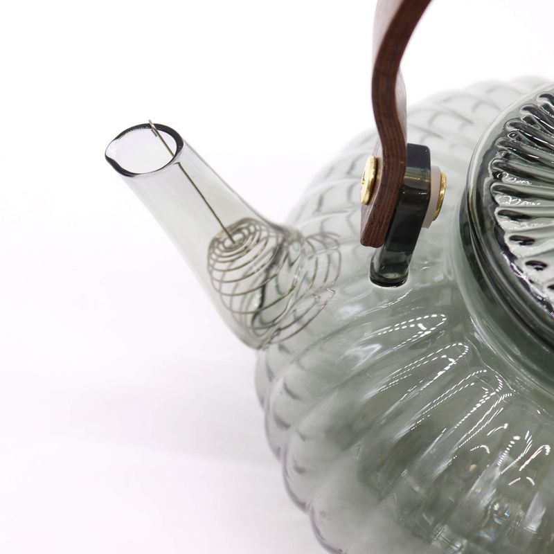 Skleněná Čajová Konvice - Uhlová Vroubkovaná Perla - 950ml