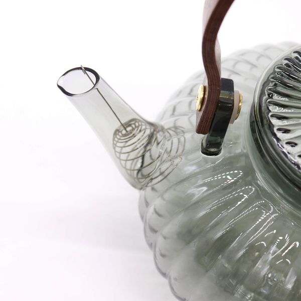 Skleněná Čajová Konvice - Uhlová Vroubkovaná Perla - 950ml