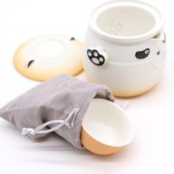 Panda Čajový Set & Tři Šálky - Oranžová