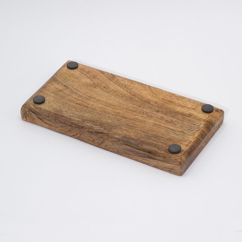 Dvojitý Podnos na Drobnosti 20x10x2.5cm - Hříbový Design - Modrozelený