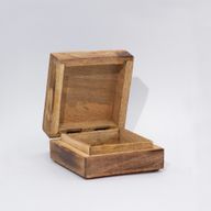 Malá Smaltovaná Čtvercová Krabička 10x10x4.2cm - Hříbový Design - Kaštanový