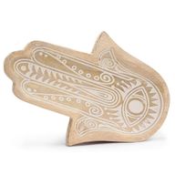 Dlouhý Podnos 30x20.5x2.5cm - Hamsa Bílá Vymývaná