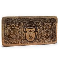 Dlouhý Podnos 30x15x2.5cm - Tvář Buddhy Černý Gravír