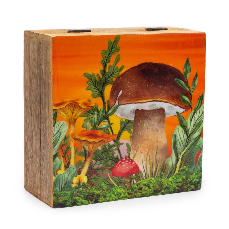 Velká Čtvercová Krabička 15x17.5x8cm - Hříbový Design - Kaštanový